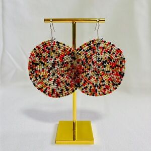 South African Beaded Disc Earrings